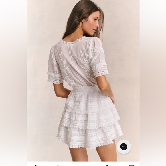 LoveShackFancy Quincy Heritage min dress cottagecore ruffle tiered XS - Picture 6 of 11